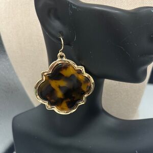 Gold-Tone Tortoiseshell Drop Earrings - Women Jewelry